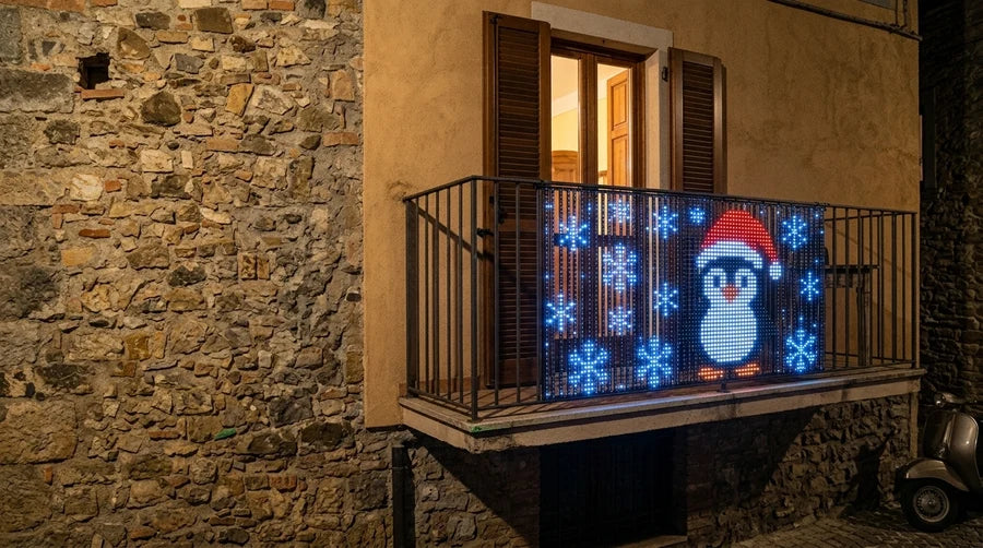 Couleurs et personnages de Noël donnent du caractère à votre façade.